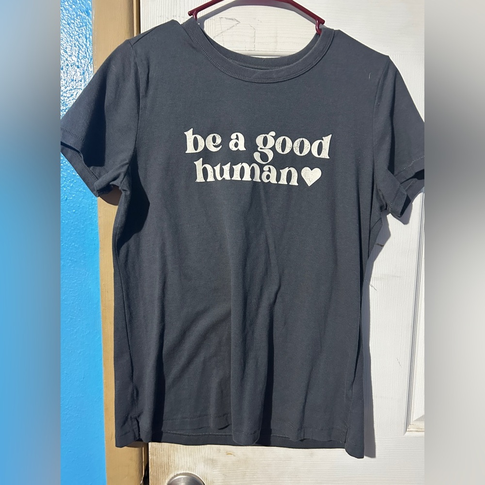 Women’s “Be A Good Human” Maurice’s Charcoal Gray Short Sleeve Tee
